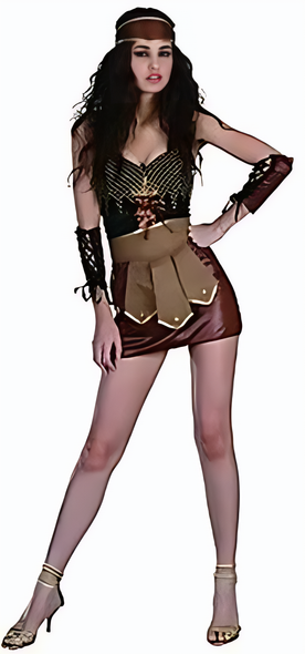 Roman Warrior Costume (Dress, Headband, Hand Pads) | 083021 Roman Warrior Costume (Dress, Headband, Hand Pads) | 083021