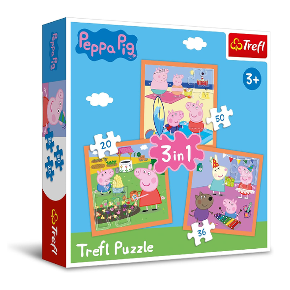 Trefl 3-in-1 Peppa Pig Puzzle - 20 to 50 Pcs | 34852