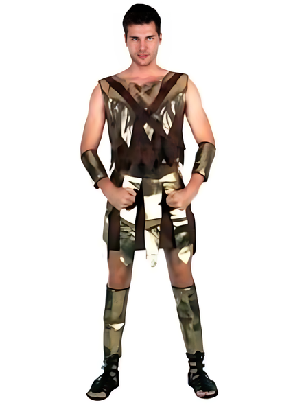 Roman Warrior Costume (Skirt, Shirt, Arm & Leg Guards) | 083022 Roman Warrior Costume (Skirt, Shirt, Arm & Leg Guards) | 083022