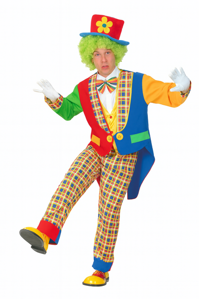 Men’s Circus Clown Costume (Hat, Top, Bow Tie, Pants & Jacket) | 086067 Men’s Circus Clown Costume (Hat, Top, Bow Tie, Pants & Jacket) | 086067