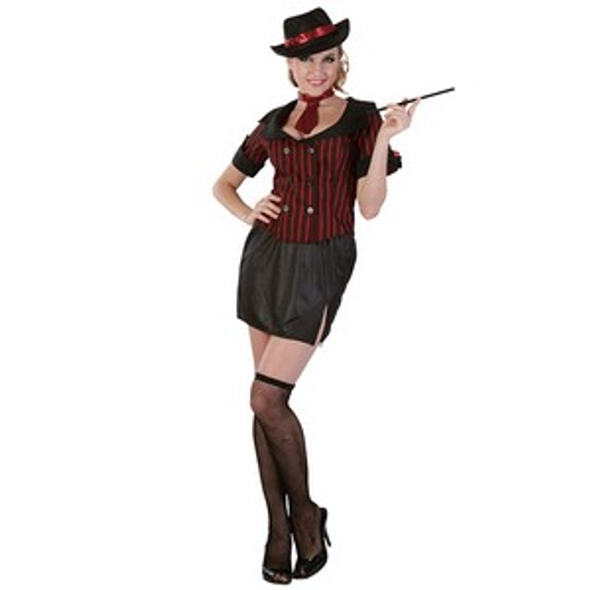 Gangster Girl Costume (Shirt, Skirt, Tie & Hat) | 83462 Gangster Girl Costume (Shirt, Skirt, Tie & Hat) | 83462