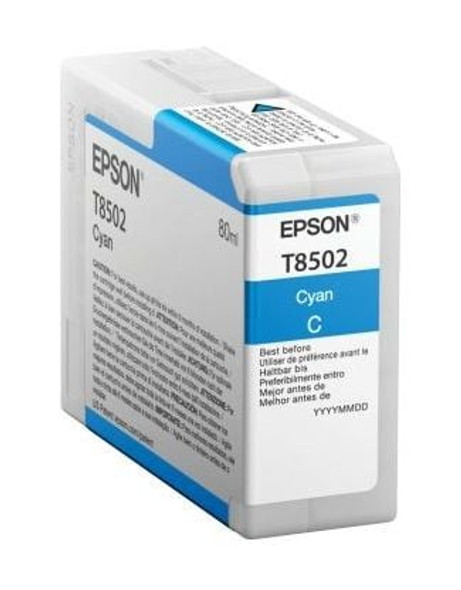 Epson Ink Cartridges, Ultrachrome® HD, T8502, Singlepack, 1 x 80.0 ml Cyan | C13T850200