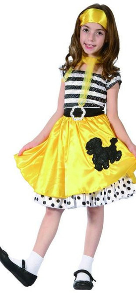 60’s Lady Costume (Top, Skirt, Headband, Scarf, Belt) Large Size (130-140 cm) | 98504