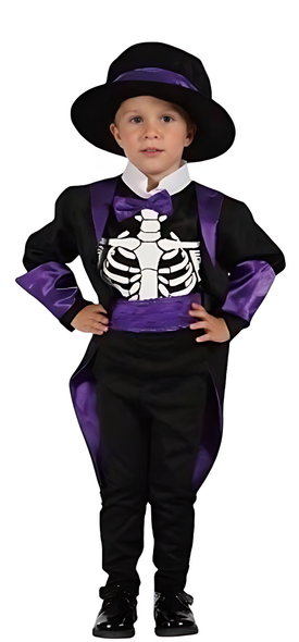 Skeleton Costume (Hat, Vest, Jacket, Belt) - TODDLER (92-104CM) | 092149 Skeleton Costume (Hat, Vest, Jacket, Belt) - TODDLER (92-104CM) | 092149
