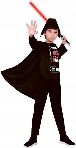 Black Knight Costume (Shirt, Pants, Cape, Headpiece) - Large Size (130–140 cm) | 091418 Black Knight Costume (Shirt, Pants, Cape, Headpiece) - Large Size (130–140 cm) | 091418