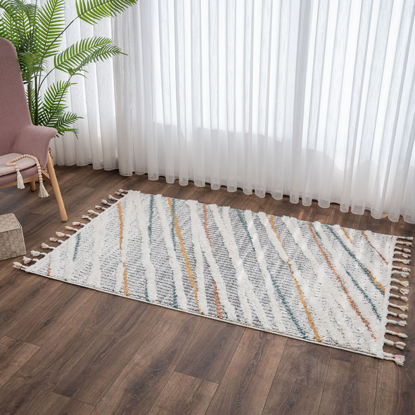 Zymta Barcelona Diagon 150 x 230 cm Winter Carpet - Yellow / Cream | 8699903693079