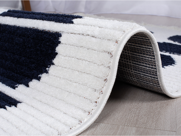 Zymta Comfy Arches 200 x 300 cm Winter Carpet - Off White / Navy Blue | co1065