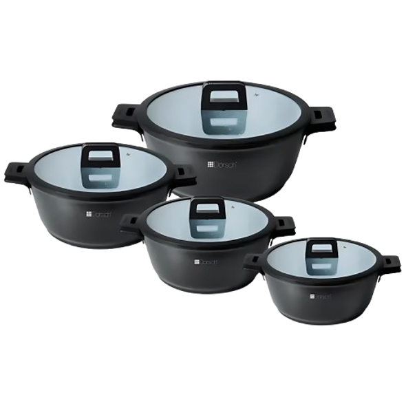 Dorsch Set of 4 Proglider Non-Stick Marble Ceramic Coated Die-Casting Casseroles | DH-05566 Dorsch Set of 4 Proglider Non-Stick Marble Ceramic Coated Die-Casting Casseroles | DH-05566