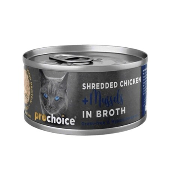 Prochoice Deluxe Shredded Chicken & Mussels in Broth 70 Grs | P3053