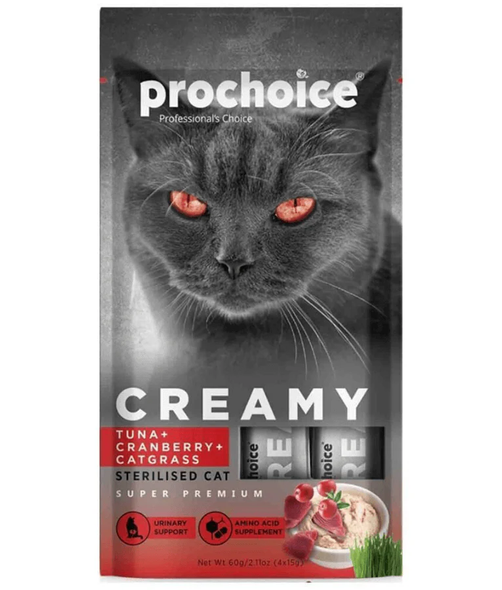 Prochoice Creamy Tuna & Cranberry & Cat Grass 60 Grs (4x15G) | P7000
