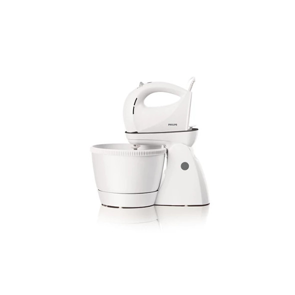 Philips Stand Mixer - 400W, 3 Speeds + Turbo, White | HR1565 Philips Stand Mixer - 400W, 3 Speeds + Turbo, White | HR1565