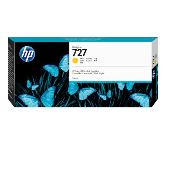 HP 727 300-ml Original DesignJet Ink Cartridge - Yellow | F9J78A