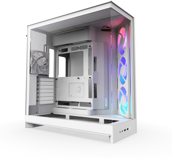 NZXT H9 Flow RGB Large Dual-Chamber Mid-Tower White ATX Airflow Case with RGB | CM-H92FW-R1