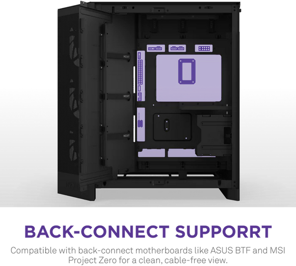 NZXT H9 Flow RGB Large Dual-Chamber Mid-Tower Black ATX Airflow Case with RGB | CM-H92FB-R1