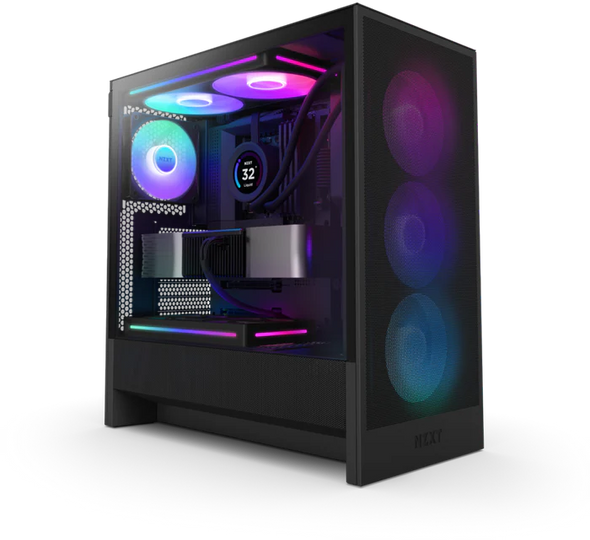 NZXT H5 Flow RGB Edition Black Compact Mid-tower Airflow Case | CC-H52FB-R1