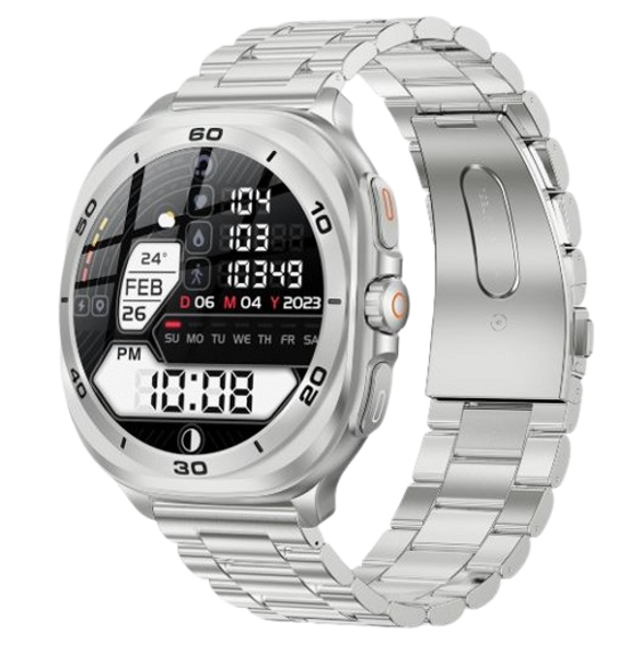 Swiss Military DOM7 Smartwatch - Silver Case with Silver Metal Strap | DOM7