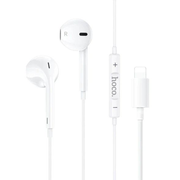 Hoco iPhone Lightning Earphone - White | M111