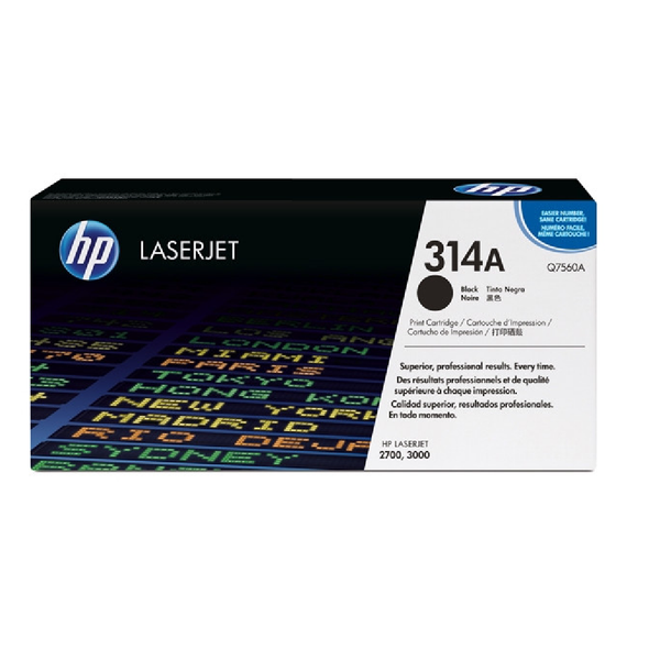 HP 314A Original LaserJet Toner Cartridge - Black | Q7560A