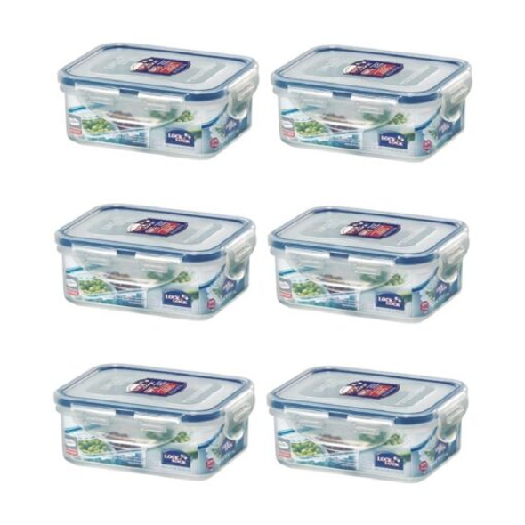 LocknLock Rectangular Short Food Container 350ml with Divider | LLHPL806C