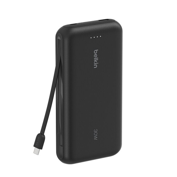Belkin Boost Charger 20K Power Bank with Integrated USB-C Cable – Black | BPB024HQBK