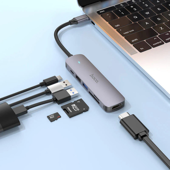 Hoco USB-C 6-in-1 Hub 60W | HB28