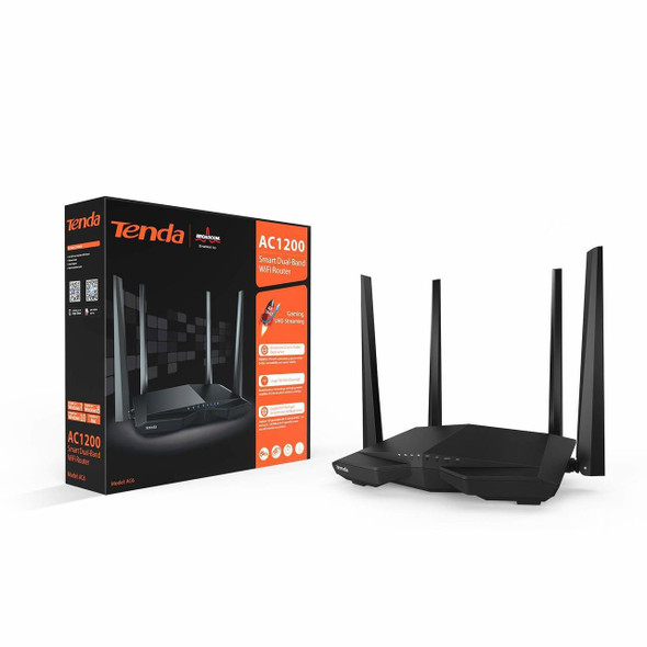 Tenda AC1200 AC6 Dual Band WiFi Router, High Speed Wireless Internet Router with Smart App, MU-MIMO for Home (AC6)