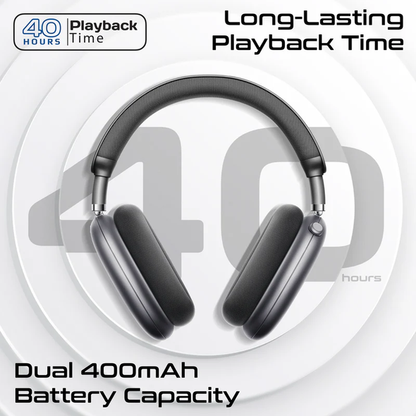 Promate High-Definition Hybrid ANC Headphones with 360° Spatial Audio | SERENE.BLACK