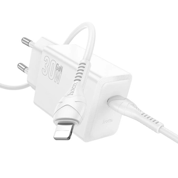 Hoco Nuevo USB-C to Lightning 30W Adapter with Cable - White | N70
