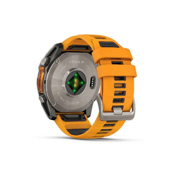 Garmin fenix 8 51mm - AMOLED Smartwatch - Titanium Spark Orange Band | 010-02905-10