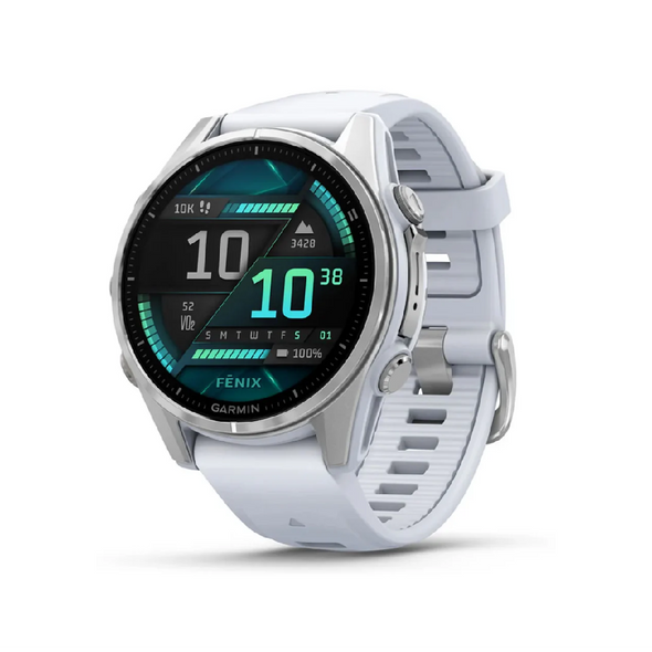 Garmin fēnix 8 - 43mm Smartwatch with AMOLED Display- Silver with Whitestone   | 010-02903-00
