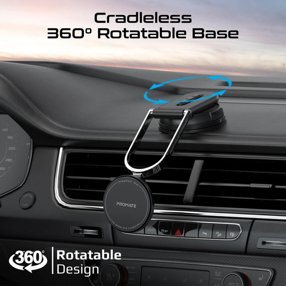 Promate Versatile Ultra-Thin Cradleless 15W MagSafe Compatible Charging Mount | MAGNEO-15W