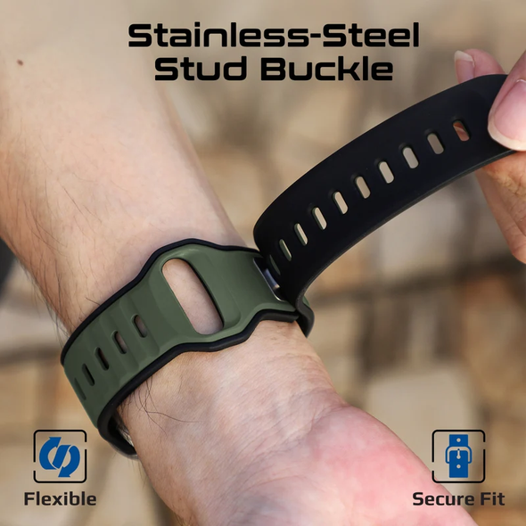 Promate Durable Two-Toned Silicone Sporty Watch Band - Midnight Green | SILIBAND-DC.MNG