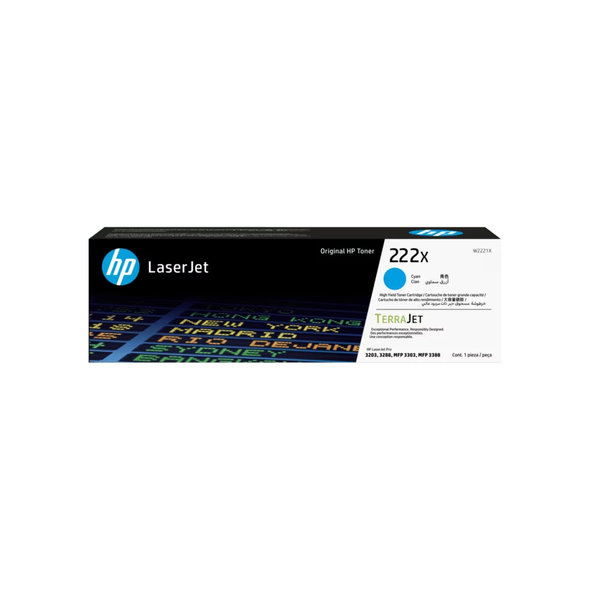 HP 222X High Yield Original LaserJet Toner - Cyan | W2221X