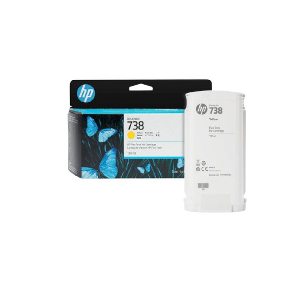 HP 738 130-ml Original DesignJet Ink Cartridge - Yellow | 498N7A