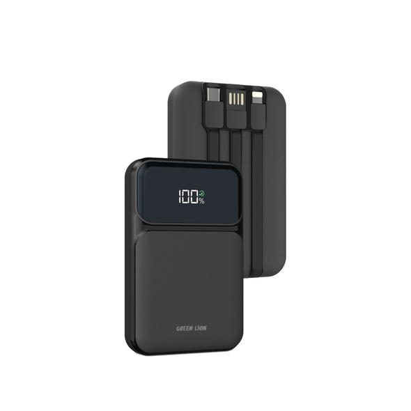 Green Lion 3 in 1 Integrated Power Bank 10000mAh PD 20W | GN3N1PB10PDBK