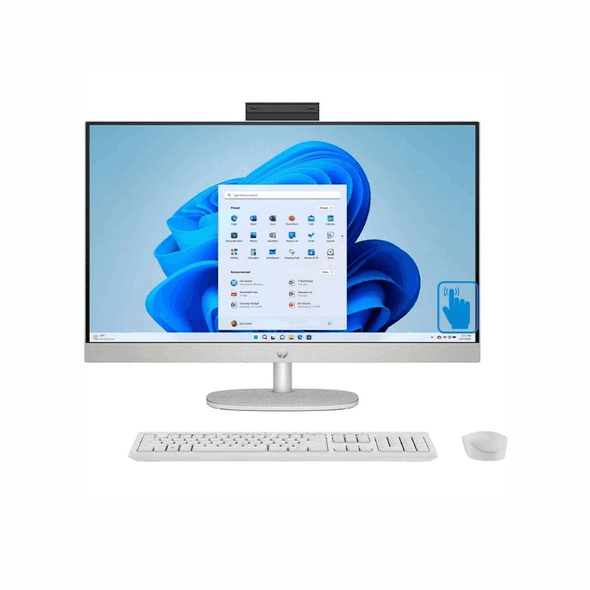HP All-In-One 9B4V3AAR#ABA 27" Full HD Touchscreen (1920x1080) - Intel Core Ultra 7 155U - RAM 32GB - SSD 1TB - Intel Graphics - Windows 11 - Shell White | 27-CR1057c ( Certified Refurbished)