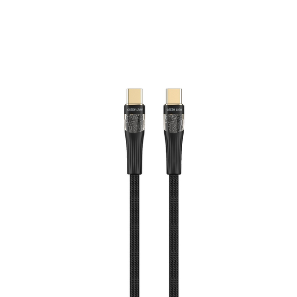 Green Lion Transparent Cable USB-C to USB-C | GNTRBRCTCBK