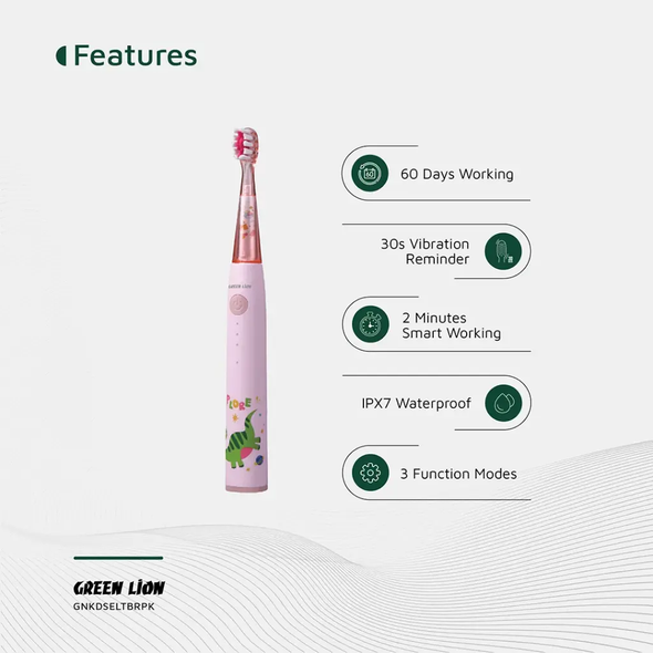 Green Lion Kids Electric Toothbrush - Pink | GNKDSELTBRPK