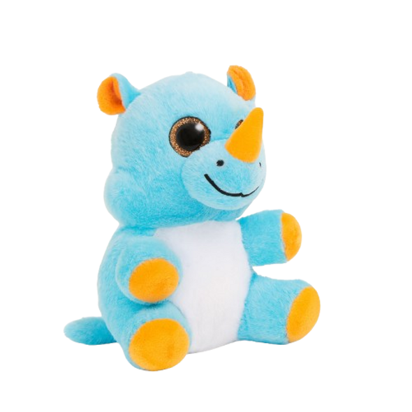 Blue Rhinoceros Plush Toy 20 cm - Soft Cute Stuffed Animal | 547-1 Blue Rhinoceros Plush Toy 20 cm - Soft Cute Stuffed Animal | 547-1