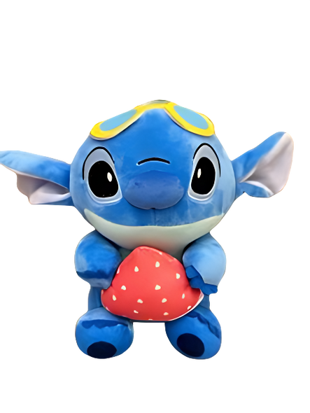 Stitch Plush Toy - 21 cm Blue Alien with Strawberry Stuffed Doll | CVD-49 Stitch Plush Toy - 21 cm Blue Alien with Strawberry Stuffed Doll | CVD-49