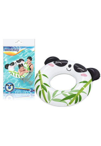 Bestway Inflatable Panda Swim Ring - White & Black | P-36351 Bestway Inflatable Panda Swim Ring - White & Black | P-36351