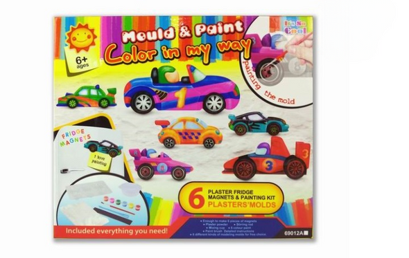 Mould & Paint 'Color in My Way' Car Fridge Magnets Kit | 69012A Mould & Paint 'Color in My Way' Car Fridge Magnets Kit | 69012A