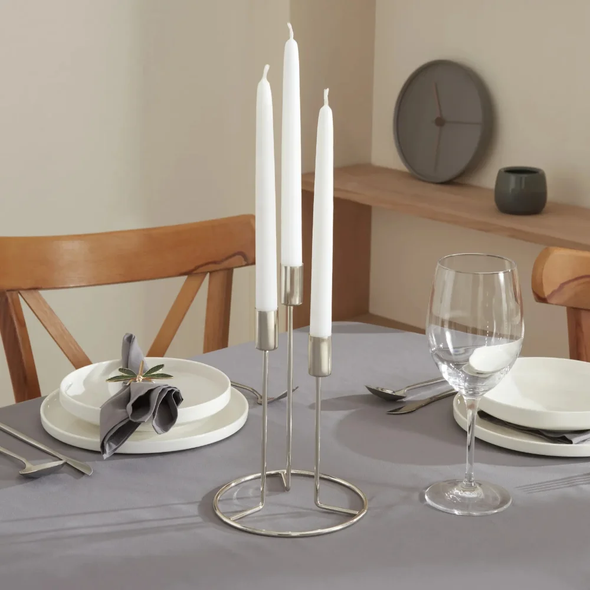Karaca Home Siela 3Pcs Candlestick [Silver] | 8680214382653