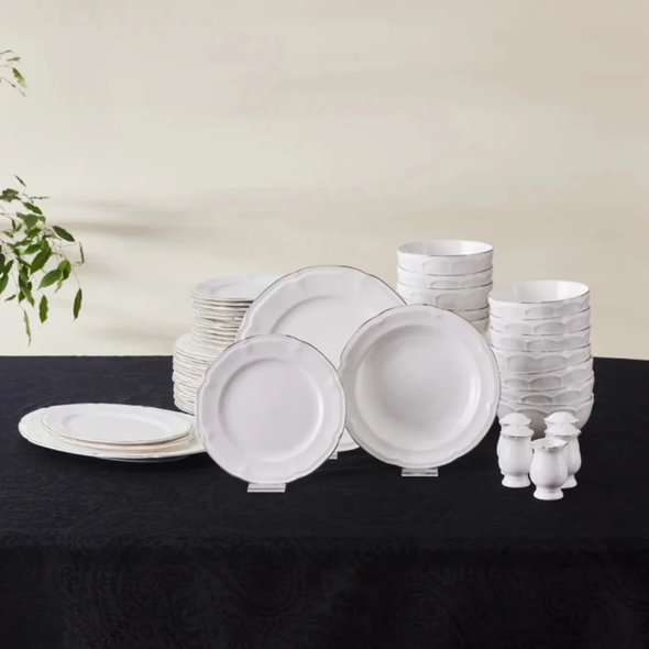 Karaca Elegance Bone Tobias 56Pcs Dinner Set for 12 People [Platinum] | 153.03.08.4564