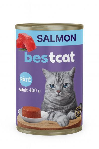 BestCat Salmon Pâté - Adult Wet Cat Food 400g - 12 Pack BestCat Salmon Pâté - Adult Wet Cat Food 400g - 12 Pack