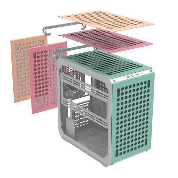 Cooler Master QUBE 500 Flatpack Macaron High Airflow Gaming ATX PC Mid-Tower | Q500-DGNN-S00