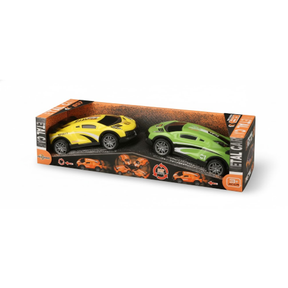 Metal Friction Drift Car Set - Yellow & Green | KZ957-115