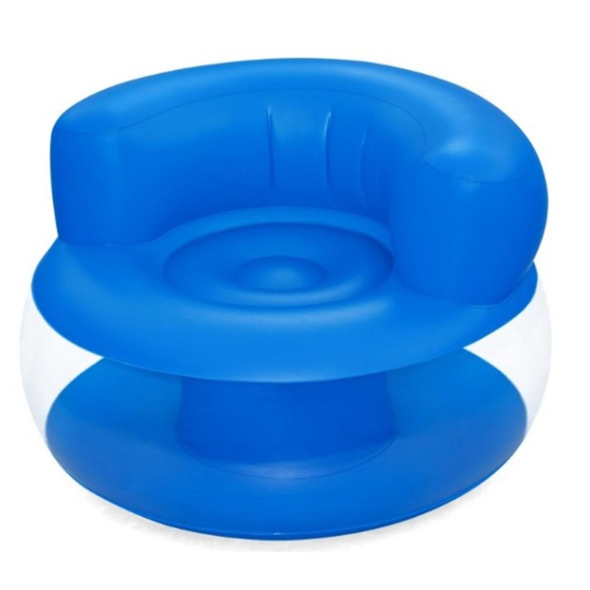 Bestway Inflatable Air Chair - Blue - Stylish Transparent-Layer Lounge Seat with Repair Patch | P-75138