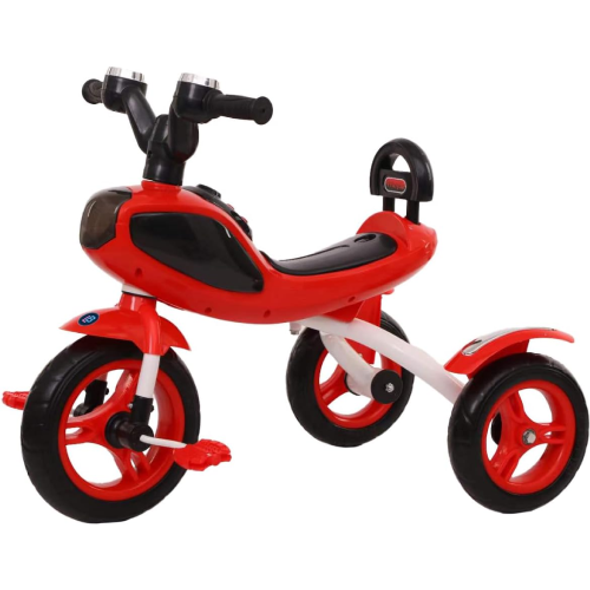 Kids Ride-On Tricycle with Pedals & Backrest, Durable 3-Wheel Toddler Bike with Handlebar Grip - Red | 6688/R