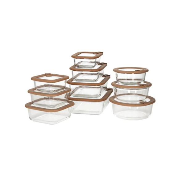 Nutricook 24-Piece Glass Storage Set – 12 Containers & Matching Lids, Airtight and Borosilicate | NC-GS240